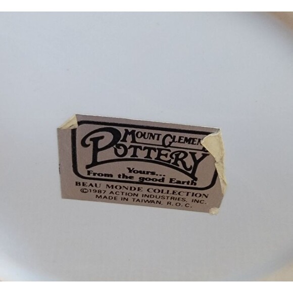 Small White Porcelain Milk Jug Painted Pink Flowers Mount Clemens Pottery - Picture 3 of 3